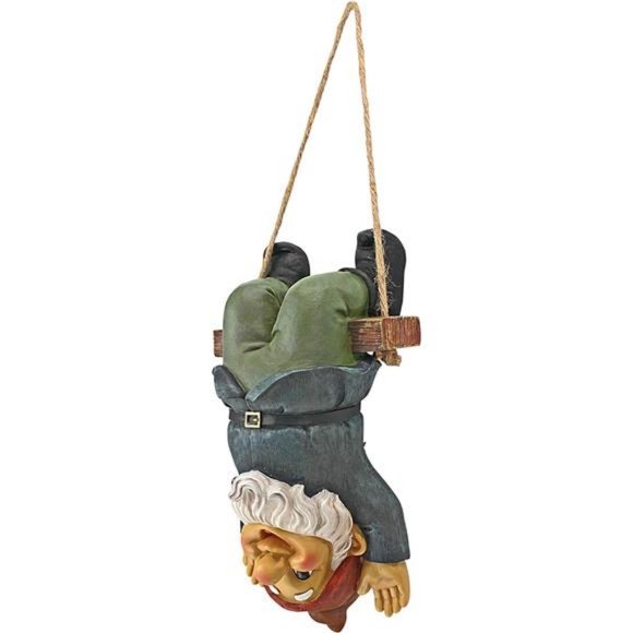 Alfie The Acrobat Swinging Outdoor Garden Funny Lawn Gnome Statues, Multicolored - Picture 4 of 7